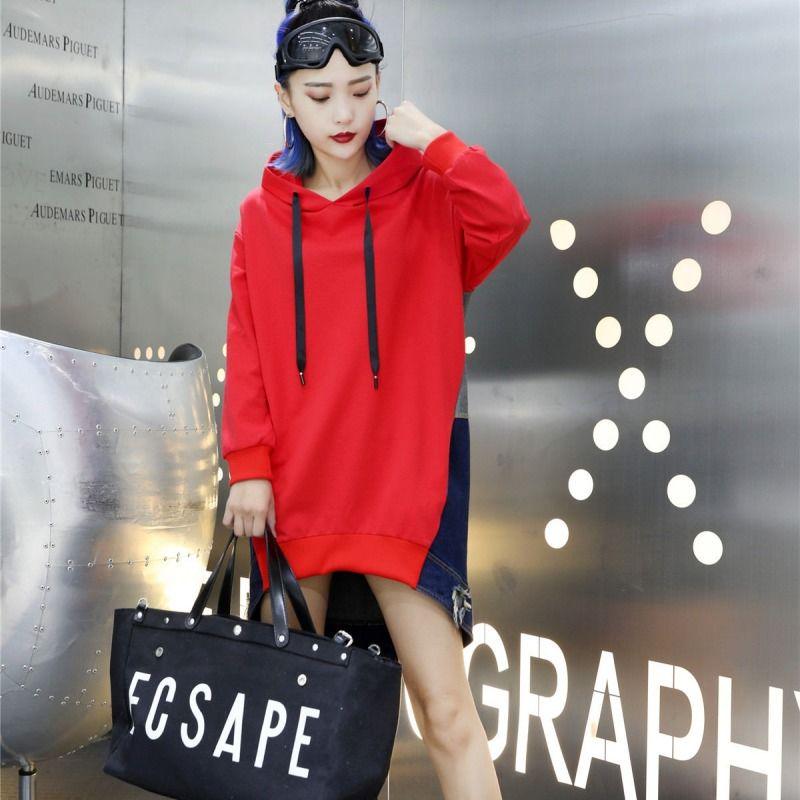 Sweatshirt wild large size long sleeve warm hooded Top spring and autumn sweater cotton women's