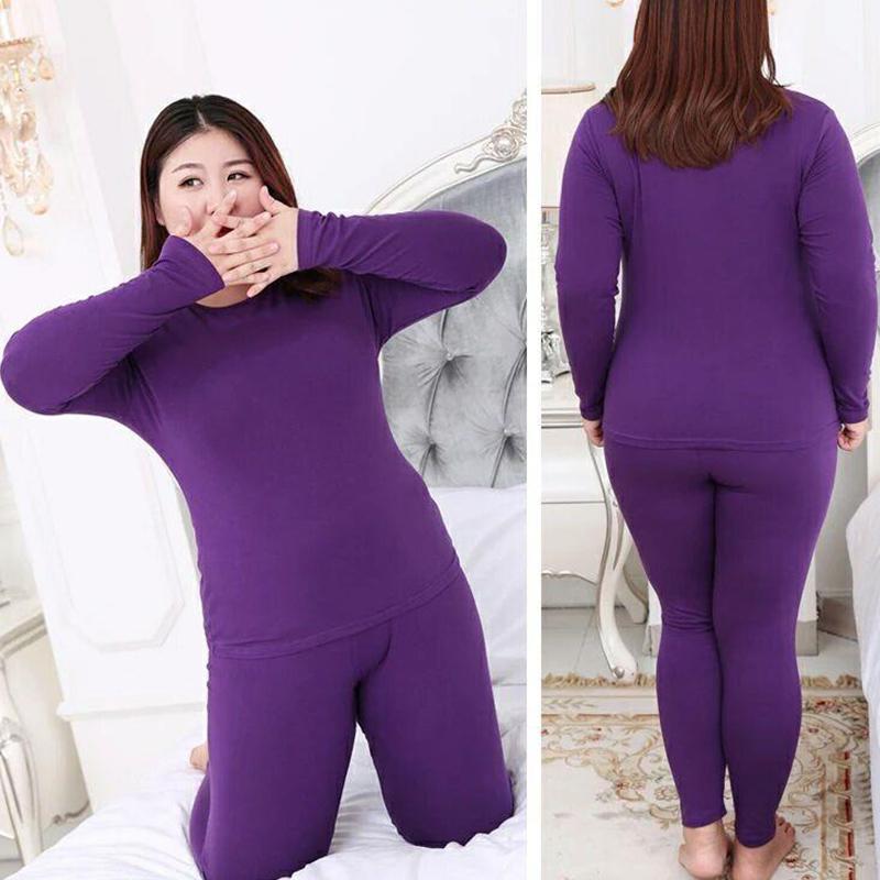 Add Fertilizer To Increase Thermal Underwear Ladies Extra Fat Cotton Thick Pajamas Plus Size Autumn Clothes Long Trousers Suit