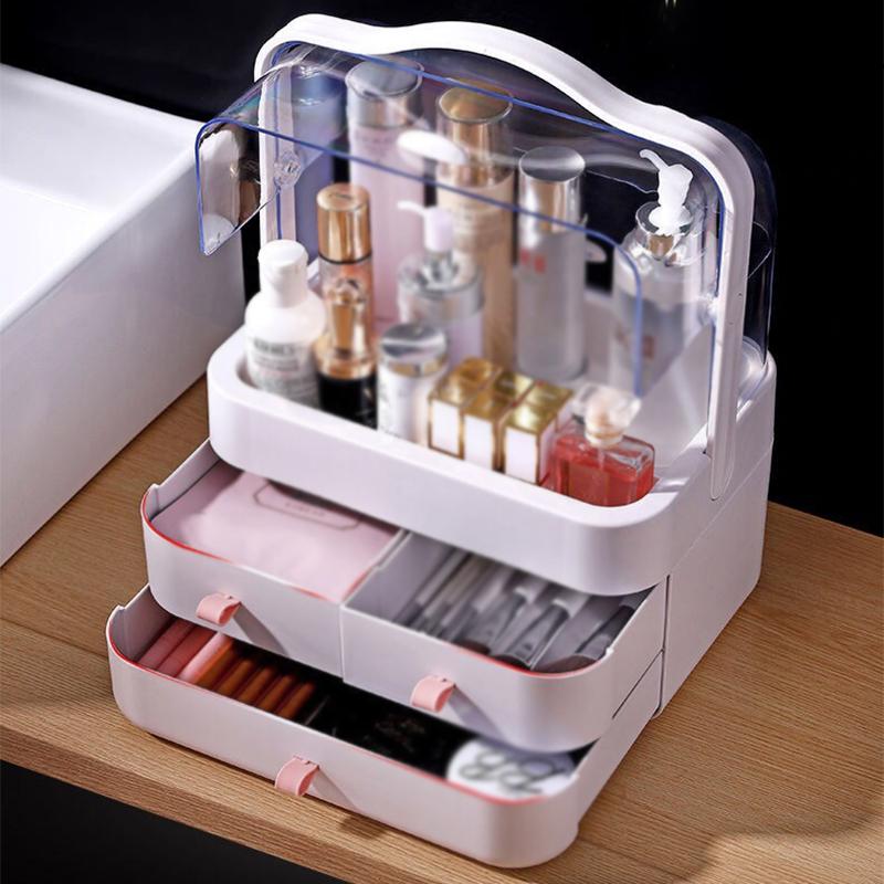 Large Capacity Cosmetic Storage Box Makeup Drawer Organizer Jewelry Nail Polish Makeup Container Desktop Sundries Storage Box