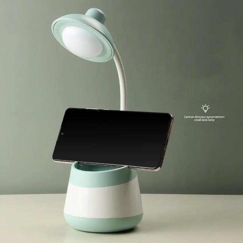 LED Desk Lamp Learning Lamp Eye Protection Lamp Dormitory USB Rechargeable Plug-in UFO Style Bedroom Bedside Lamp Night Light