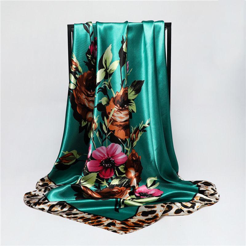 Silk Scarf Fashion Foulard Satin Shawl Scarfs Big Size 90*90cm Square Silk Scarves Women Bandana