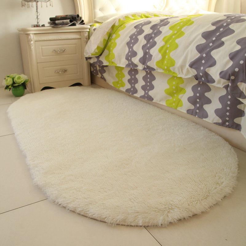 Bedside Carpet Oval Bedroom Bed Mats Under The Bed Living Room Full Room Cute Princess Wind Plush Mats