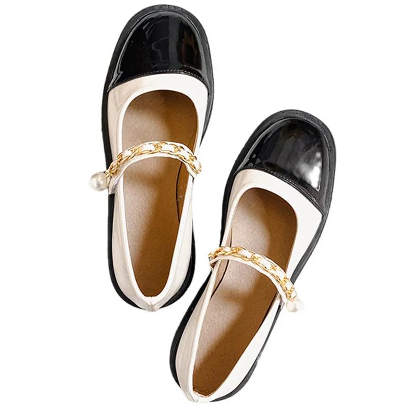 Loafer Shoes Hepburn Style Leather Shoes Women French Retro Mary Jane Shoes Temperament Single Shoes Women's Buckle Leather Shoes