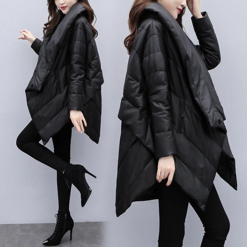 Women's Solid Color Down Jacket Mid-length Down Jacket Winter Korean Style Loose Coat Warm Stand-collar Down Jacket Quilted Jacket