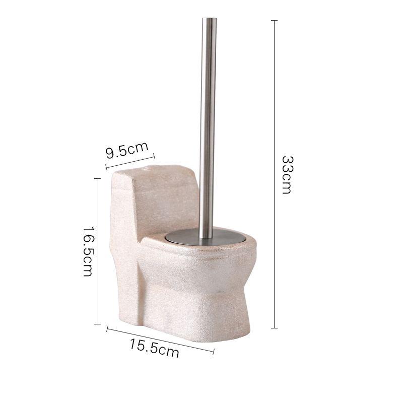 Creative Handmade Toilet Brush Holder Set Creative Bathroom Cleaning Ceramic Long Handle Free Punching Toilet Brush