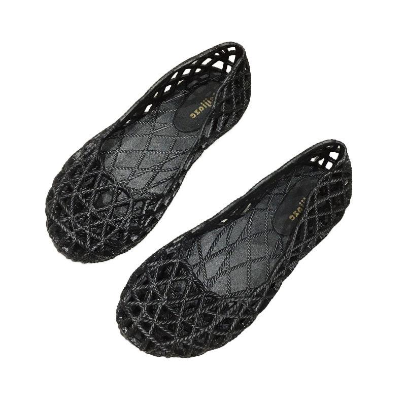 Women's Sandals Breathable Casual Jelly Hollow Out Mesh Flats Beach Shoes