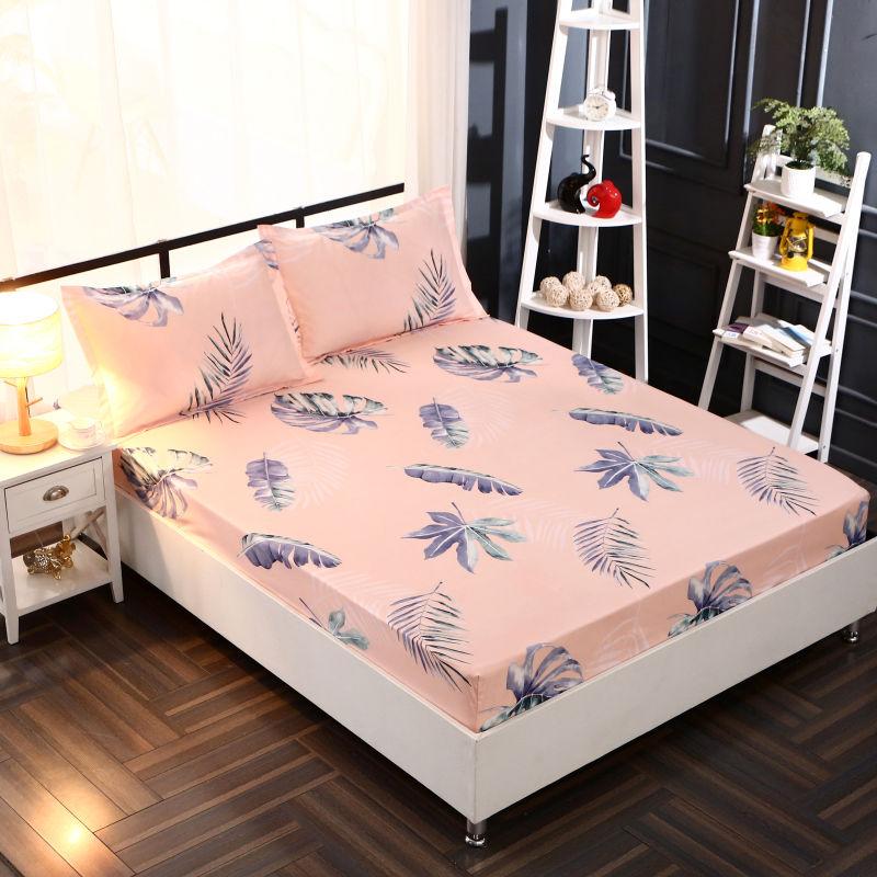 3pcs/set Skin-friendly One-piece Bed Sheet Simmons Protective Cover Non-slip Bed Sheet Fadeless  Bed Cover