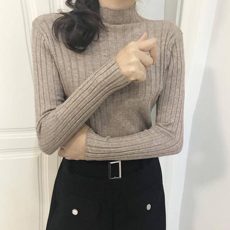 Winter Thickened Sweater Sweater Women's Thickened Slim Slim Turtleneck Bottoming Shirt Top