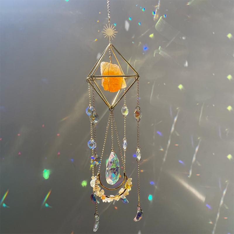 Sun Catcher, Crystal Suncatcher, Hanging Crystal, Aurora Gemstone Suncatcher, Crystal Prism, Rainbow Maker, Boho Decor, Holiday Gift