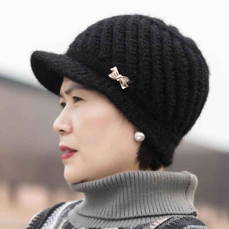 Winter Plus Cashmere Knit Hat Korean Style Fashion Fur Ball Warm Caps Cycling Windproof Woolen Cap for Women