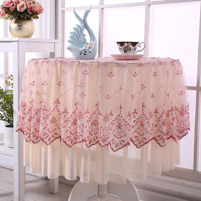 European-style Lace Round Table Cloth Household All-inclusive Round Coffee Table Cover Towel Cover Cloth Round Table Cloth Table Cover