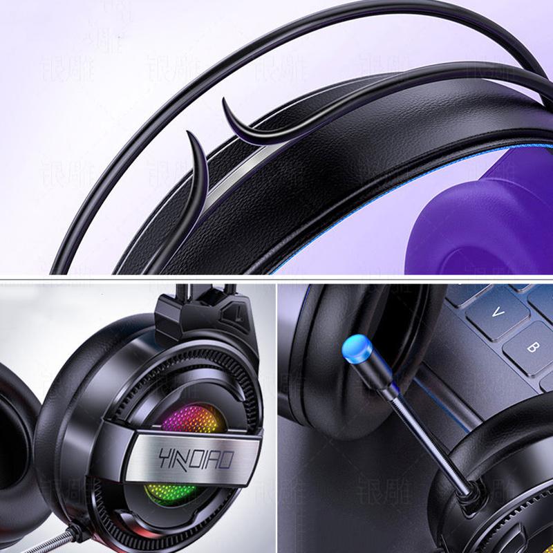 Head-mounted Computer Earphones for Eating Chicken Desktop Internet Cafe Mobile Wired Headset E-sports Gaming Headset