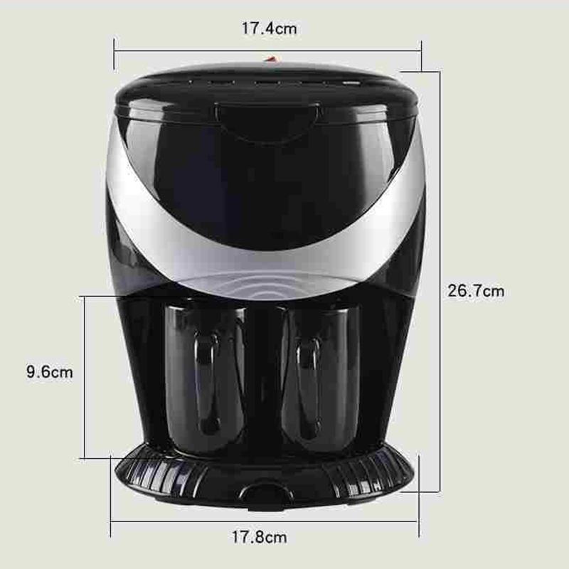 Electric Automatic Hourglass Coffee Machine Drip Coffee American Coffee Machine Domestic Drip Coffee Machine Double Cup Filter Brewing