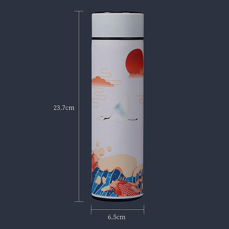 Intelligent Temperature Display Thermos Cup Chinese Style Trend Creative Water Cup Literary Male and Female Students Portable Tea Cup