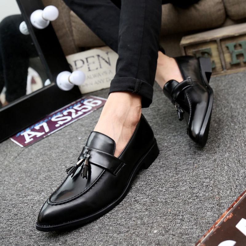 Luxury Dress Leather Shoes Men Business Wedding Shoes Leather Casual Pointed Toe Formal Leather Shoe