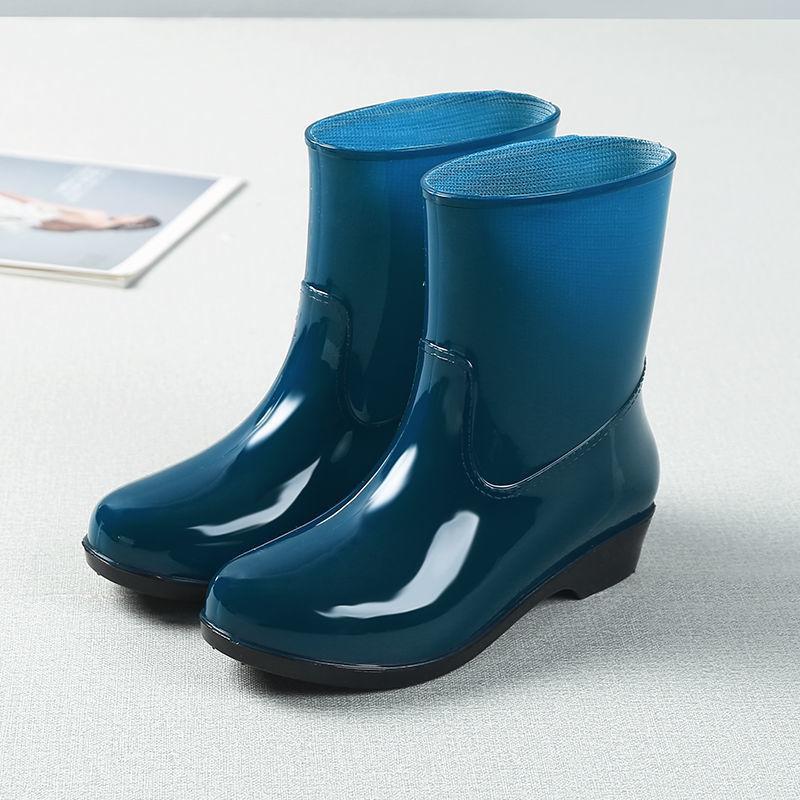 Rain Boots Rain Boots Ladies Adult Fashion Korean Version In The Tube Non-slip Waterproof Shoes Short Tube Boots Rubber Shoe Covers Women