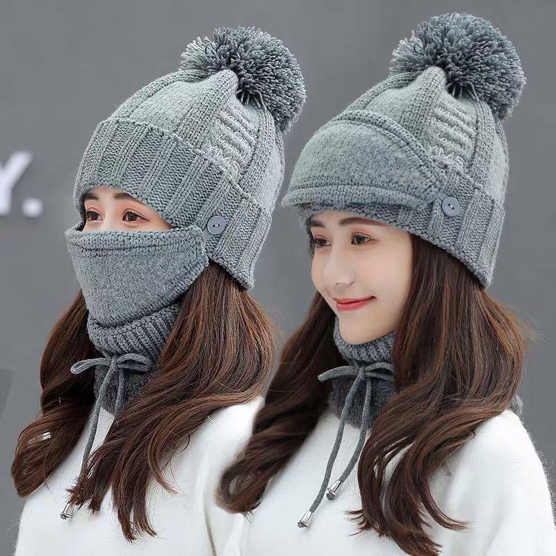 Woman hat Plush Cotton hat Trendy wild hat Windproof hat Winter Warm hat Thick hat Fashion