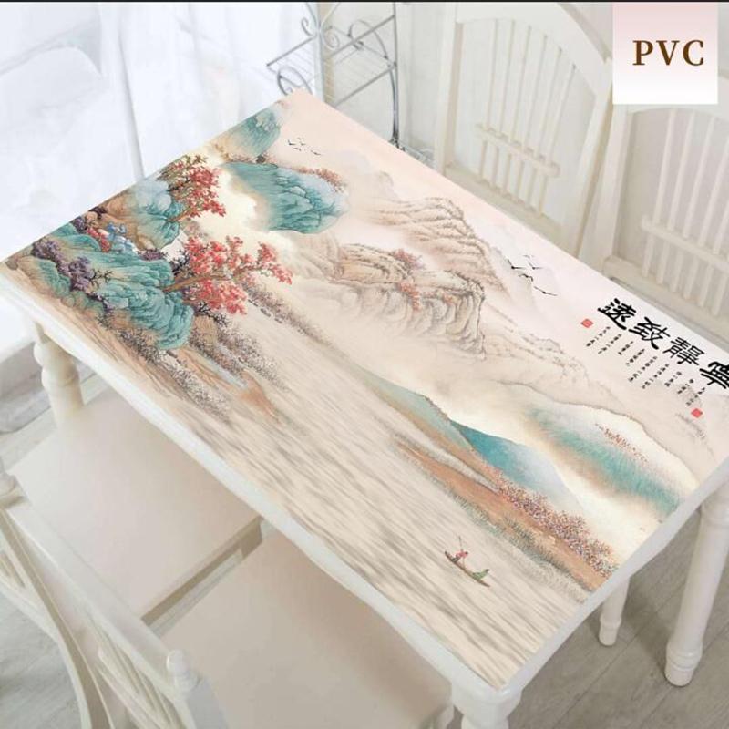 Pvc Printed Tablecloth Table Mat Coffee Table Table Cloth Computer Tablecloth Waterproof Anti-scald Oil-proof Soft Glass Crystal Plate