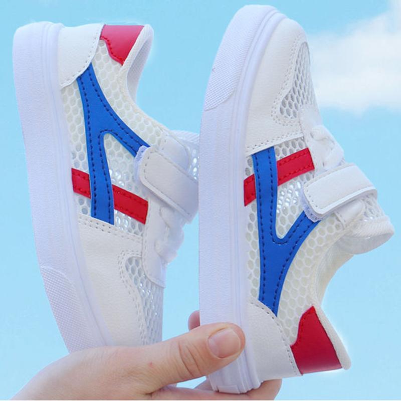 Breathable Net Shoes for Boys and Girls Summer All-match White Shoes Children's Board Shoes Mesh Sports Shoes Student Shoes