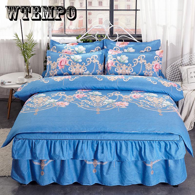 fresh flowers print bedding set ruffle duvet cover quality Embroidery bed sheet pastoral bed