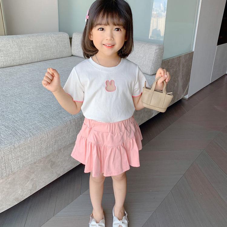 Autumn Spring Summer Casual Girls' Skirts Korean Version of Elastic Short Skirts Pleated Skirts Playful Style Culottes