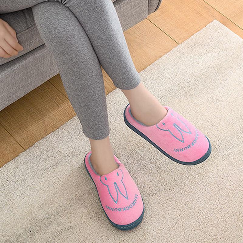 Autumn and Winter Cotton Slippers Thick Bottom Non-slip Home Plus Velvet Warm Men's and Women's Home Slippers