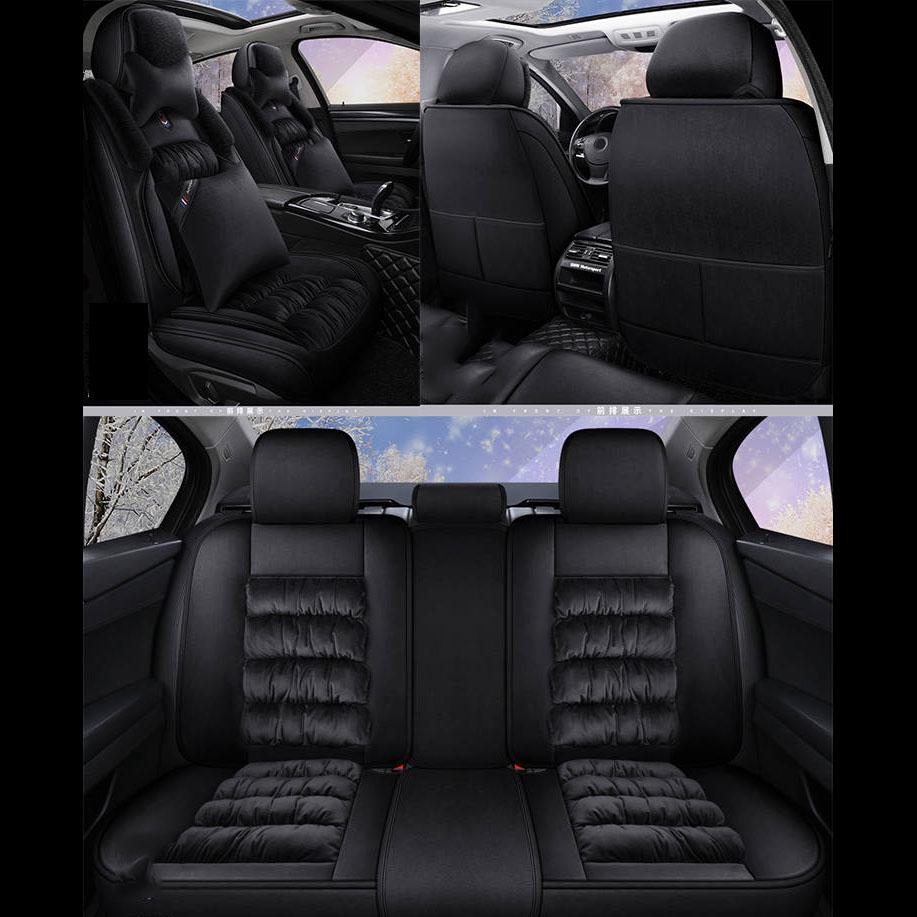 Fully-enclosed 5-seater car cushion winter warm and comfortable plush seat cover GM car cushion