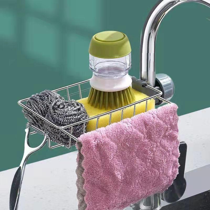 Faucet Rack Stainless Steel Kitchen Sink Storage Telescopic Drain Artifact Rack Sink Sink Rag Basket Home Organizer towel rack Storage Rack