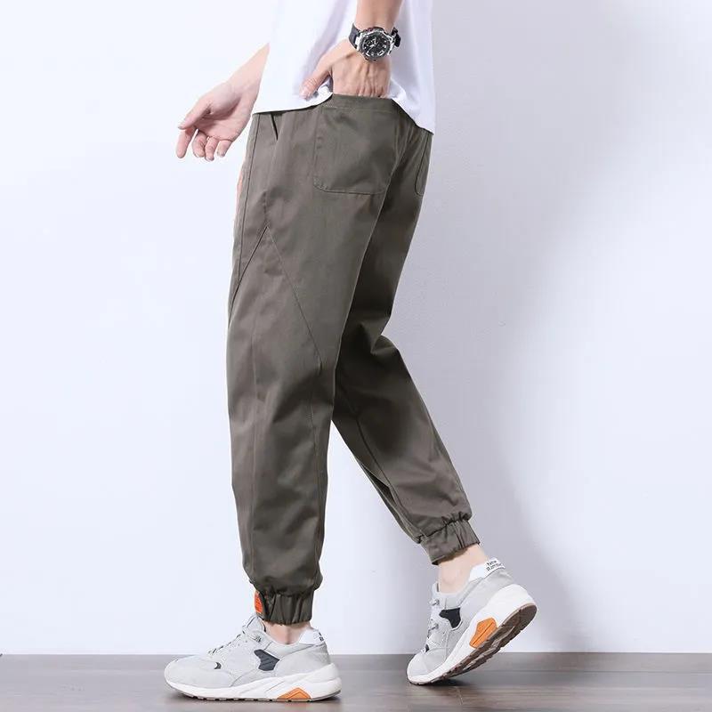 Men's Overalls Loose and Versatile Nine-point Beam Pants Trend Spring and Autumn Casual Trousers