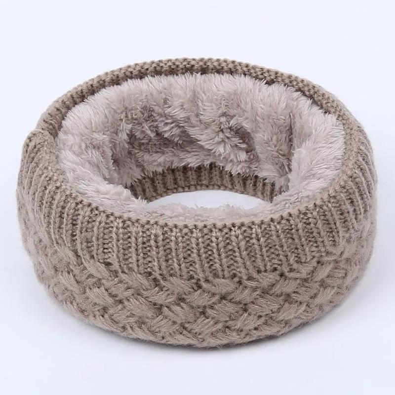 Women Thickened Scarf Neck Scarf Winter Wool Collar Knitted Ring Scarf Men Gifts