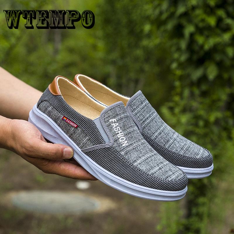 Men Shoes Casual Canvas Shoes Breathable Mesh Slip on Outdoor Sports Sneakers