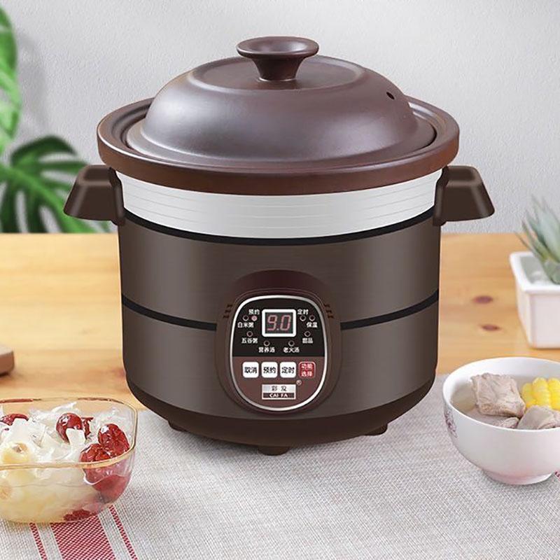 Purple Casserole Electric Cooker Ceramic Automatic Stew Pot Soup Pot Automatic Porridge Pot Dormitory Pot Student Pot