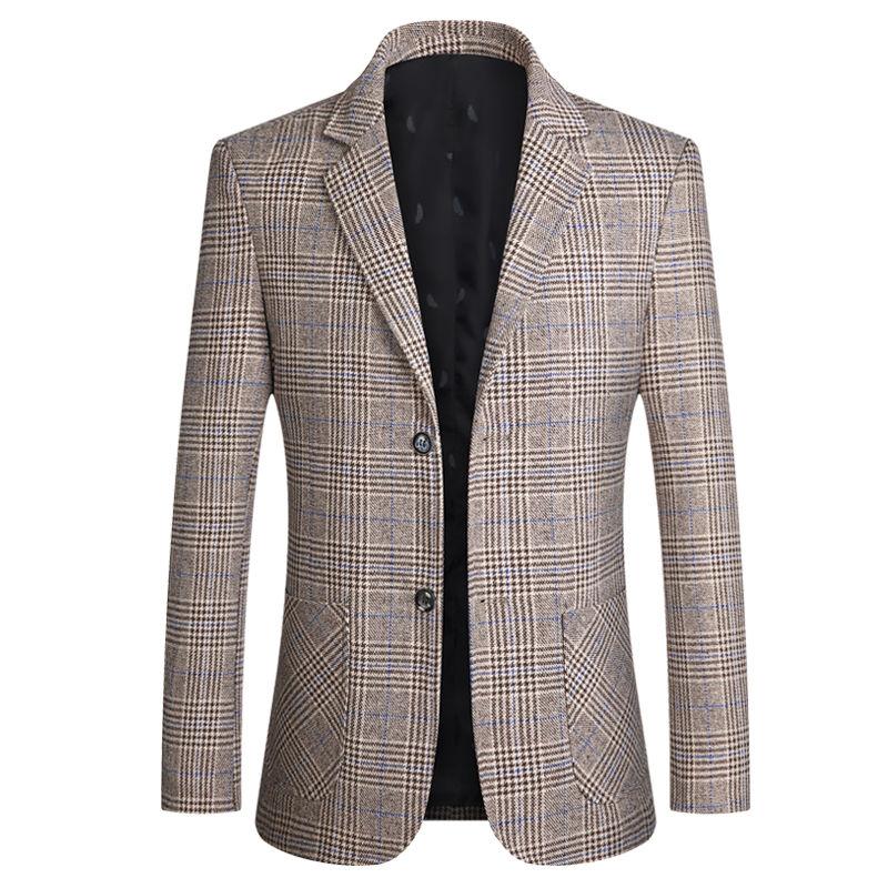 Middle-aged Men's Wool Stand Collar Jacket Autumn and Winter Fashion Handsome Gentleman Dress Jacket