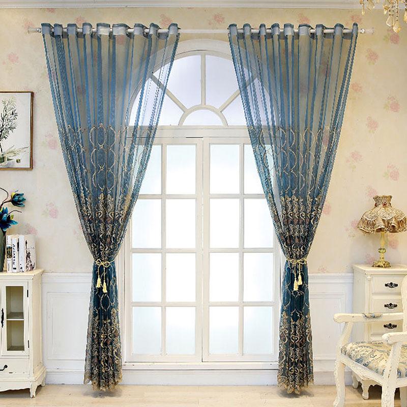 Luxury Sheer Curtains for Living Room  Bedroom Kitchen Tulle Curtains for Windows Voile Yarn Curtains  for Bedroom