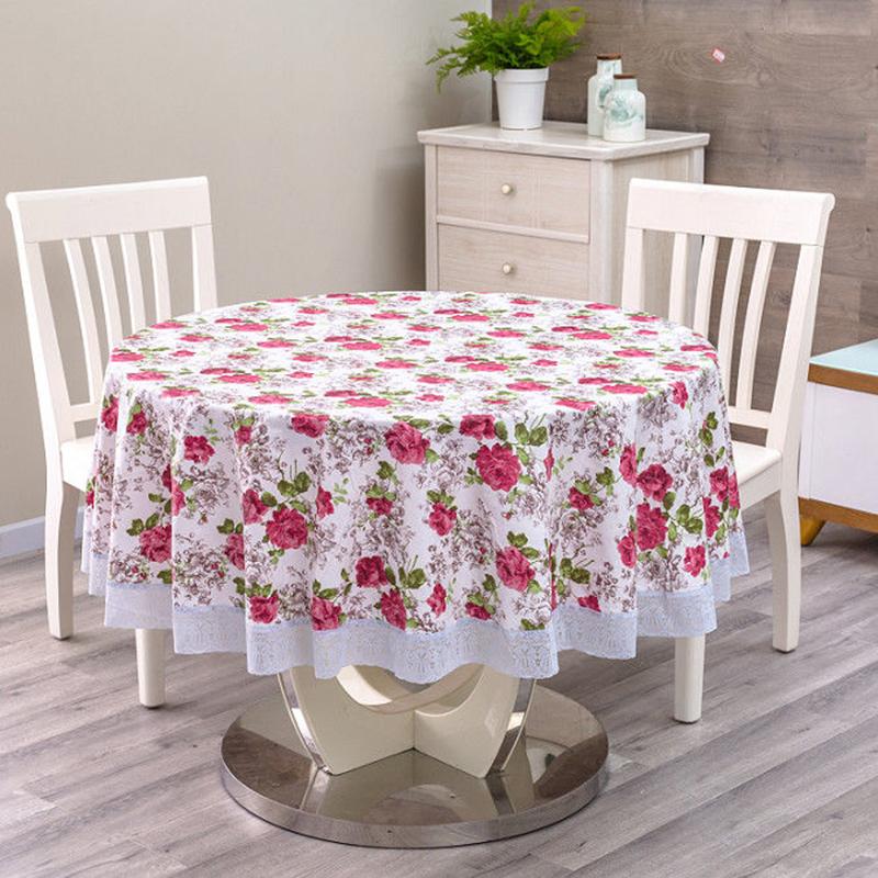 Plastic PVC Round Tablecloth Waterproof Anti-scald Oil-proof Disposable Tablecloth Hotel Restaurant Household Large Round Tablecloth