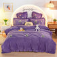 Korean Towel Embroidered Crystal Velvet Four-piece Flannel Sheet Duvet Cover Bedding