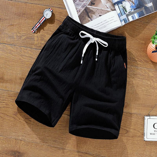 Men's Shorts Summer Cotton and Linen 5 Points Pants Trend Loose Casual Plus Fat Plus Size Pants Beach Pants