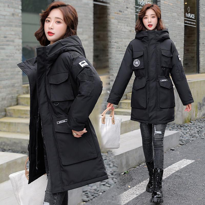 Women's Cotton-padded Jacket Loose Down Padded Jacket Tooling Winter Hooded Cotton-padded Jacket Women's Mid-length Thick Warm Jacket