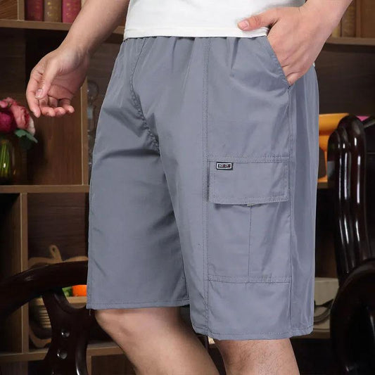 Men's Loose Summer Shorts Comfortable and Breathable Outer Wear Beach Pants Casual Tooling Style Straight Pocket Five-point Pants