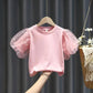 Girls' Short-sleeved Children's Clothing Children's Puff Sleeve T-shirts Baby Summer Bottoming Shirts Children's Summer Tops