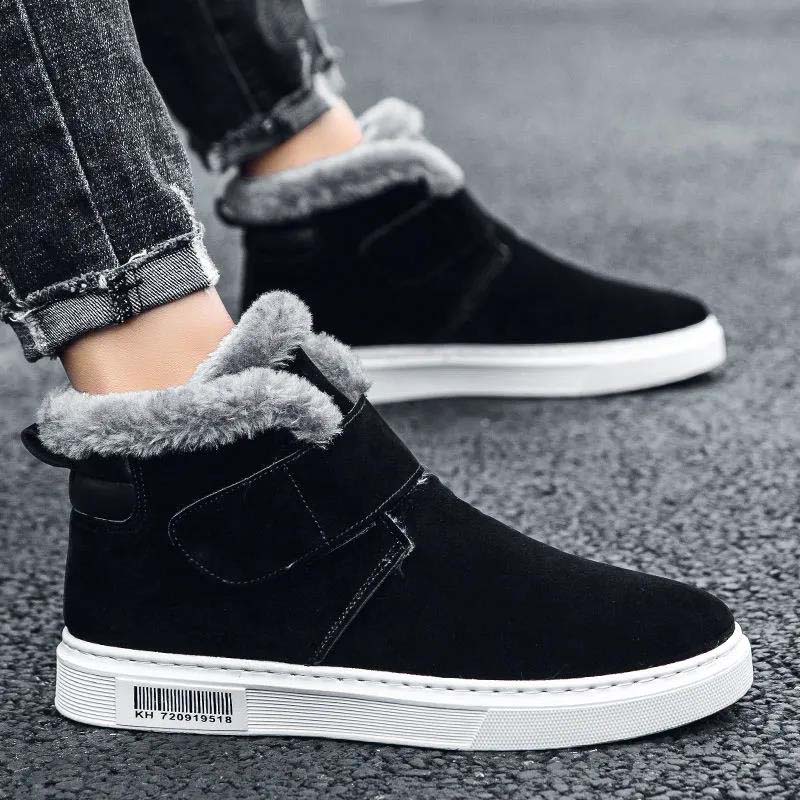 Men's Winter New Style Plus Velvet Warm Snow Boots High-top Thick Cotton Boots Waterproof Martin Boots