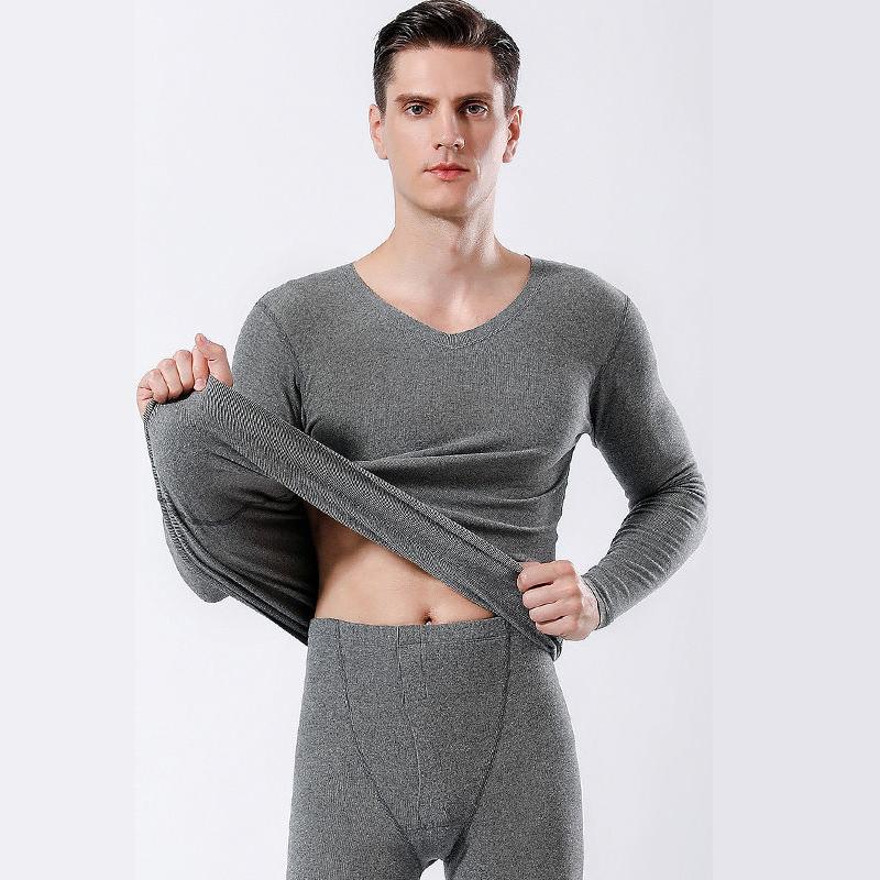 Men Winter Thermal Underwear Tight Suit Thicken Windproof Comfortable Soft Lining Long Sleeve High Elasticity Tracksuit Wearable Versatile Pajamas