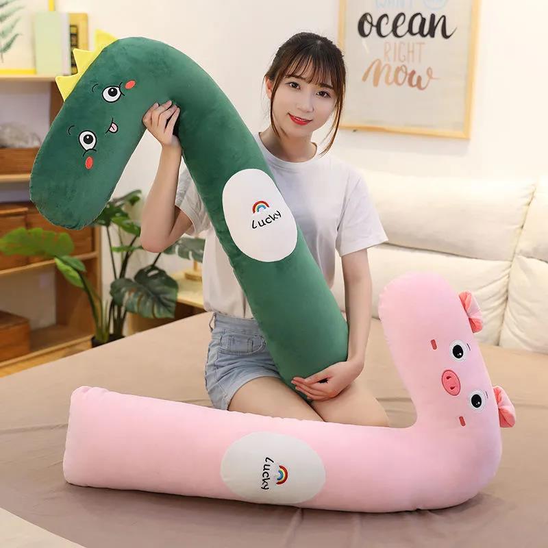 Soft Plush Strip Pillow Children's Lovely Sleeping Artifact Side Sleeping Clip Leg Bed Back Cushion with Pillow Removable and Washable