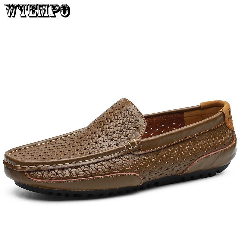 casual summer men shoes Mens Light Comfortable Flat Shoes Loafers leather Footwear sneakers