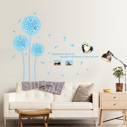 [Pink\Blue\Orange Dandelion] Wall Sticker New romantic love warm wallpaper