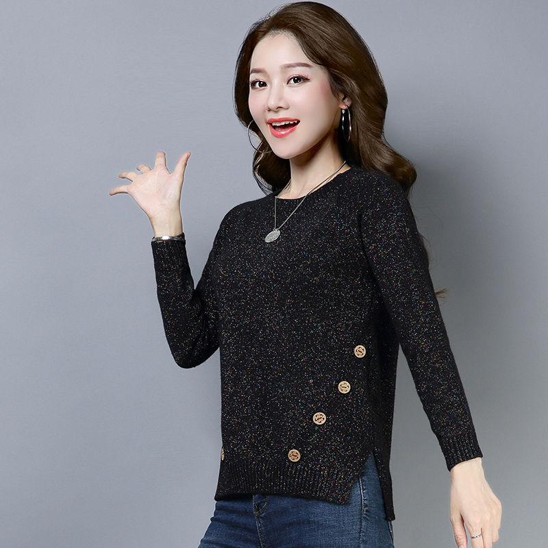 Autumn and Winter Loose Short Sweater Pullover Is Thin Knit Bottoming Shirt All-match Casual Women's Top