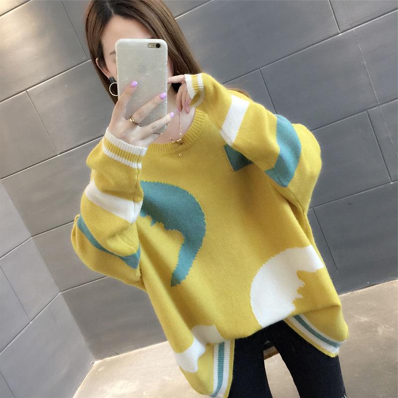 Women Sweaters and Pullovers Autumn Winter Long Sleeve Pull Femme Casual Loose Knitted Sweater