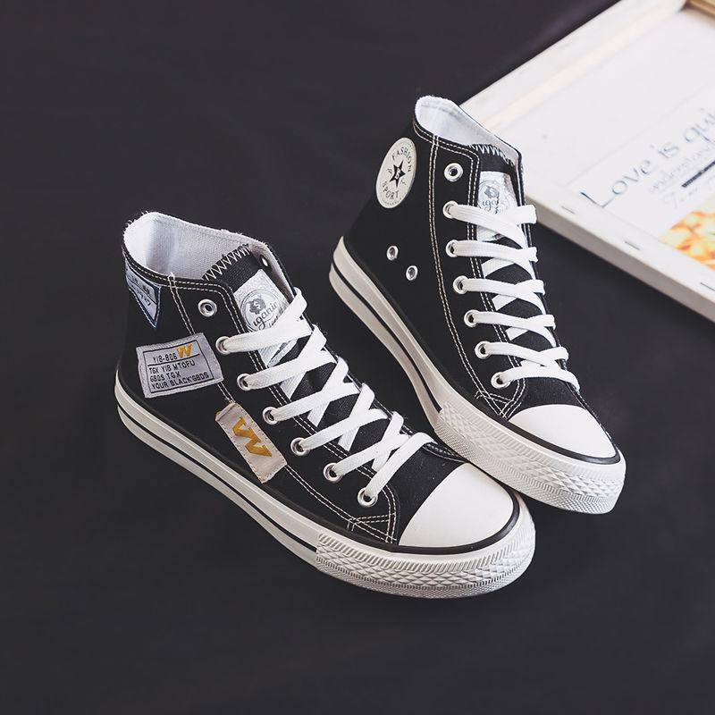 Shoes men Korean version of the trend high-top canvas shoes students wild board shoes couple shoes