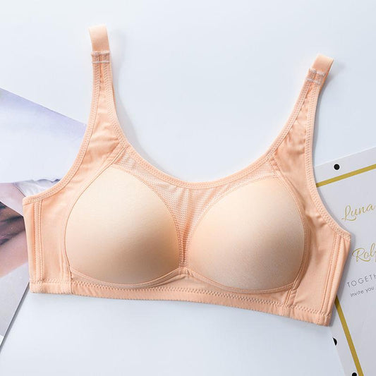 No Steel Ring Tube Top Bra Ladies Thin Cotton Vest Gather Underwear Mother Middle-aged and Elderly Breathable Large Size Bra