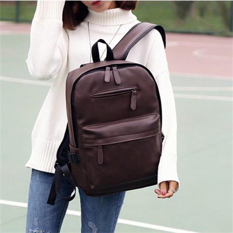 Genuine Leather Women Men Backpack Cowhide Travel School Backpack For Teenagers Laptop Bag